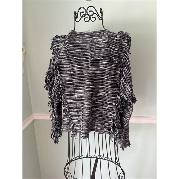 Misa Los Angeles m Sweater  l Karine Fringe Navy Blue  White Crop Top $249 - Picture 8 of 12